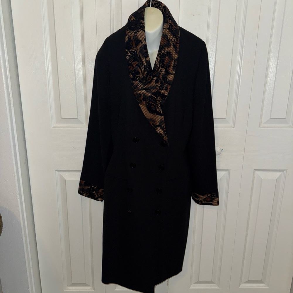 Danny & Nicole Black Long Sleeve Dress with Gold Accents